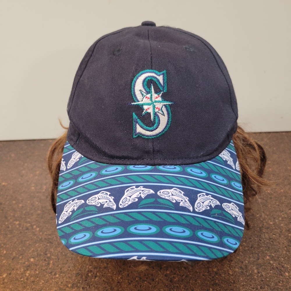 Seattle Mariners Hat Cap Strap Back MLB Baseball Native Design Mens EQC